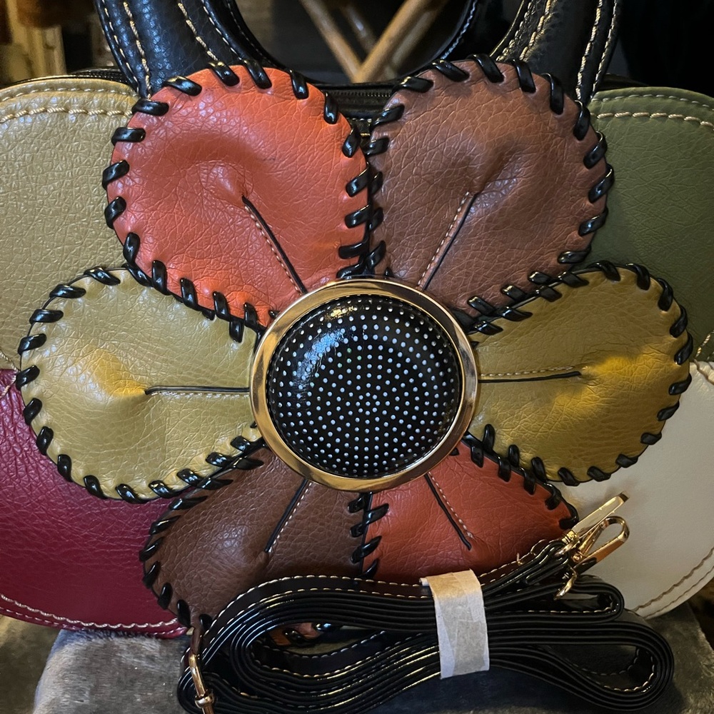 Colorful Flower Patchwork Handbag - image 1